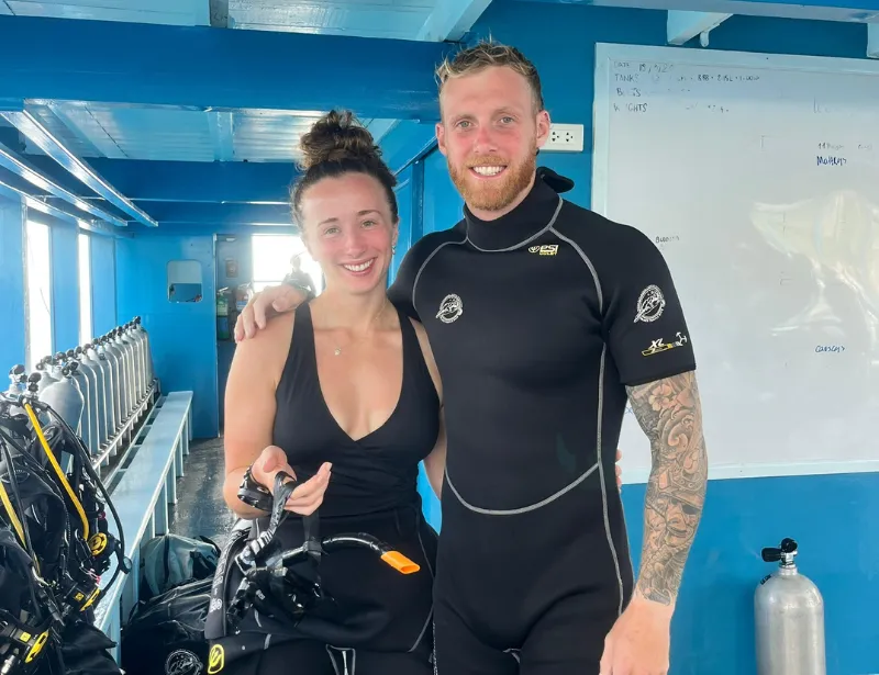 Getting ready for our first open water dive